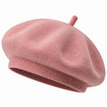 Boina talla única rosa de tejido afelpado con borde elástico estilo clásico