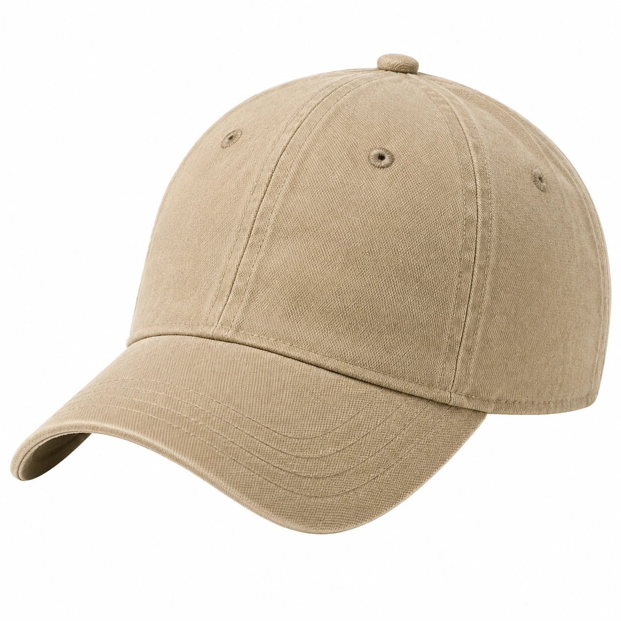 Gorra de béisbol talla única de tejido beige con visera curva para uso diario