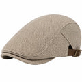Gorra plana talla única de tejido beige ajustable estilo clásico