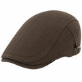 Gorra plana talla única de tejido marrón ajustable estilo clásico