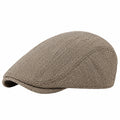 Gorra plana talla única de tejido marrón con estampado de espiga