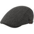 Gorra plana talla única de tejido negro/gris con espiga ajustable para uso diario