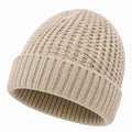 Gorro de punto talla única beige para uso diario estilo acanalado