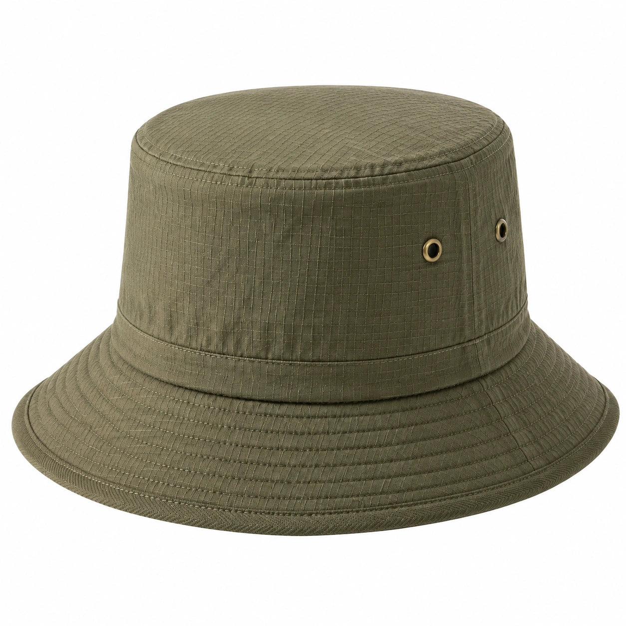 Sombrero tipo pescador talla única de tejido verde oliva con ojales de ventilación
