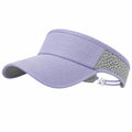 Visera deportiva talla única de tejido lila con malla transpirable ajustable