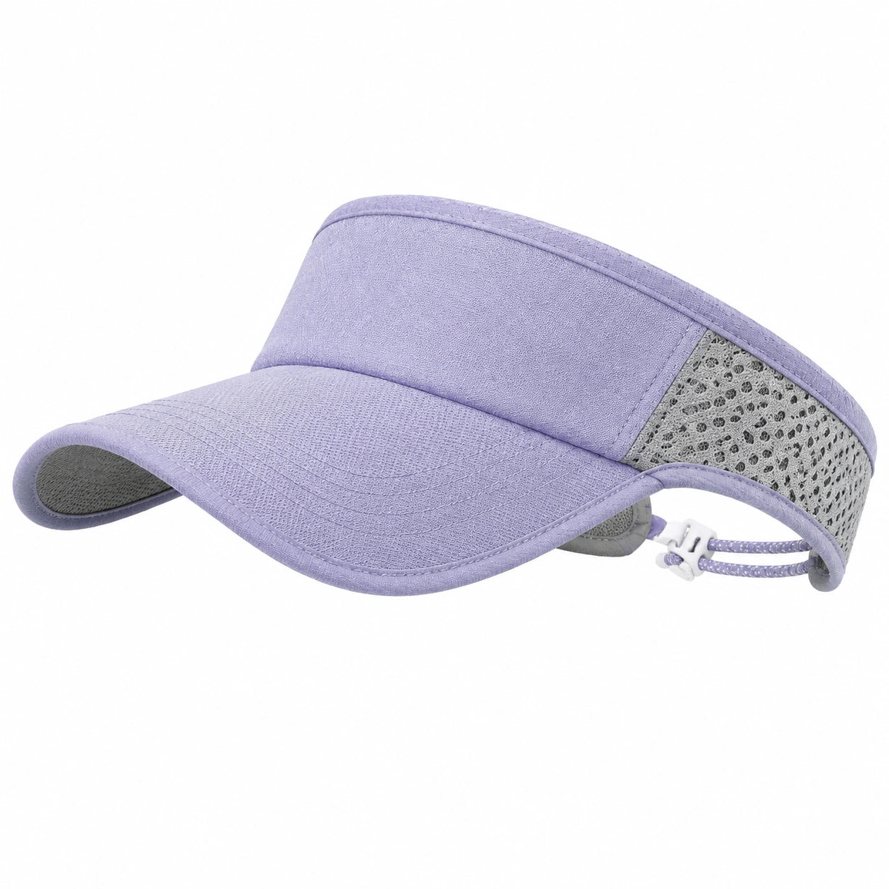 Visera deportiva talla única de tejido lila con malla transpirable ajustable