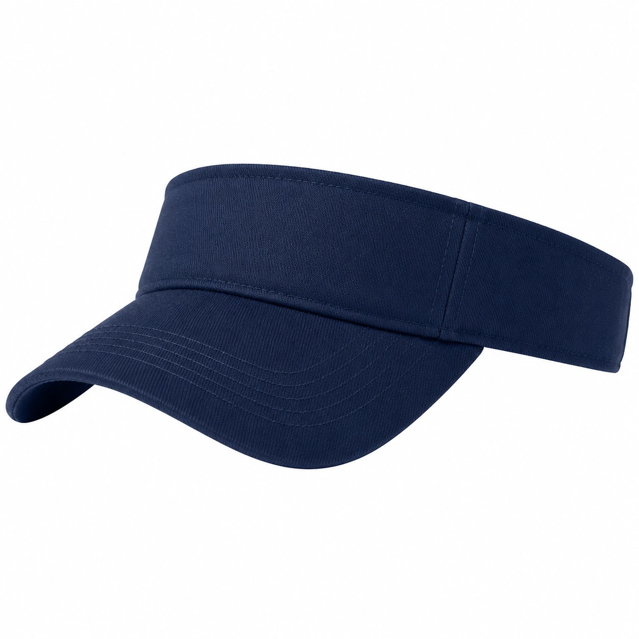 Visera deportiva talla única de tejido azul marino con ala curva