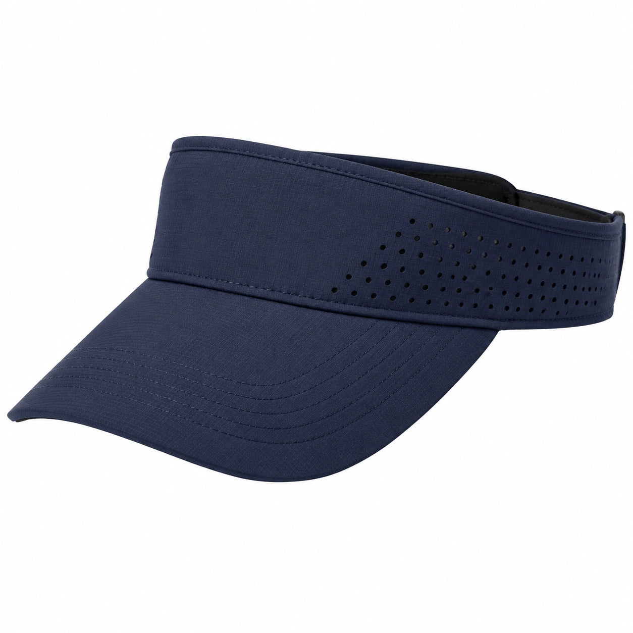 Visera deportiva talla única de tejido sintético azul marino con panel perforado